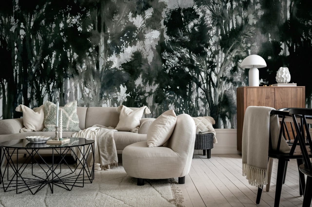Fototapet, Painted Forest, Black, Rebel Walls