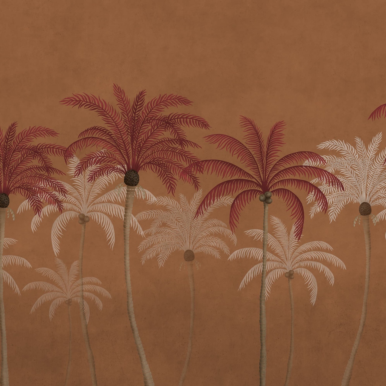 Fototapet, Palm Parade, Orange, Rebel Walls - 2
