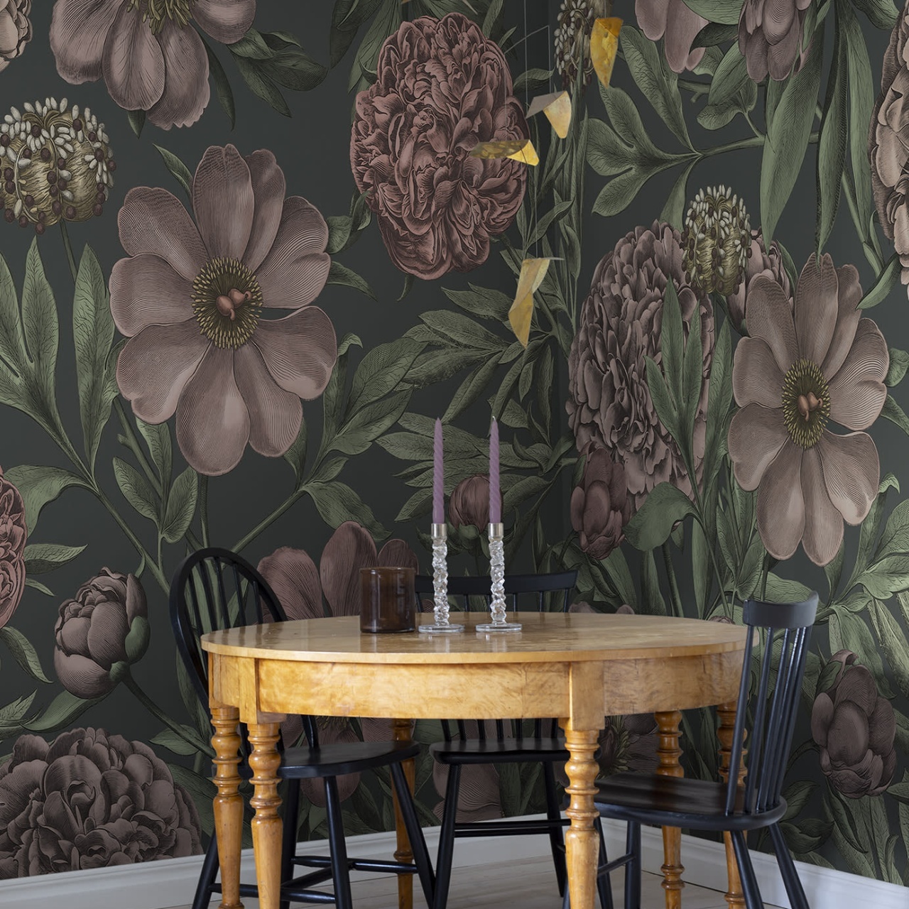 Fototapet, Peony Delight, Midnight, Rebel Walls
