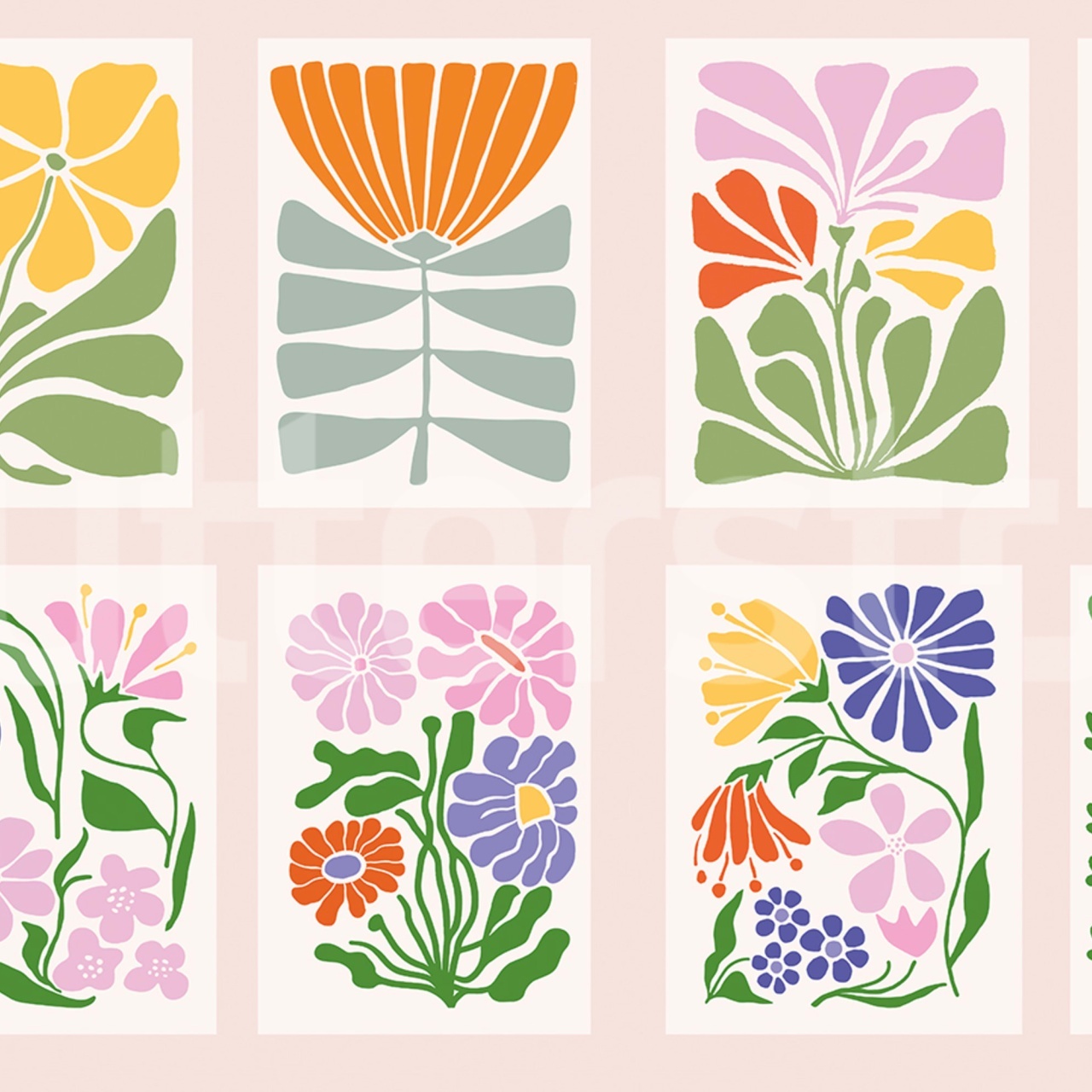 Fototapet, Playful Flora, Pink, Rebel Walls - 2