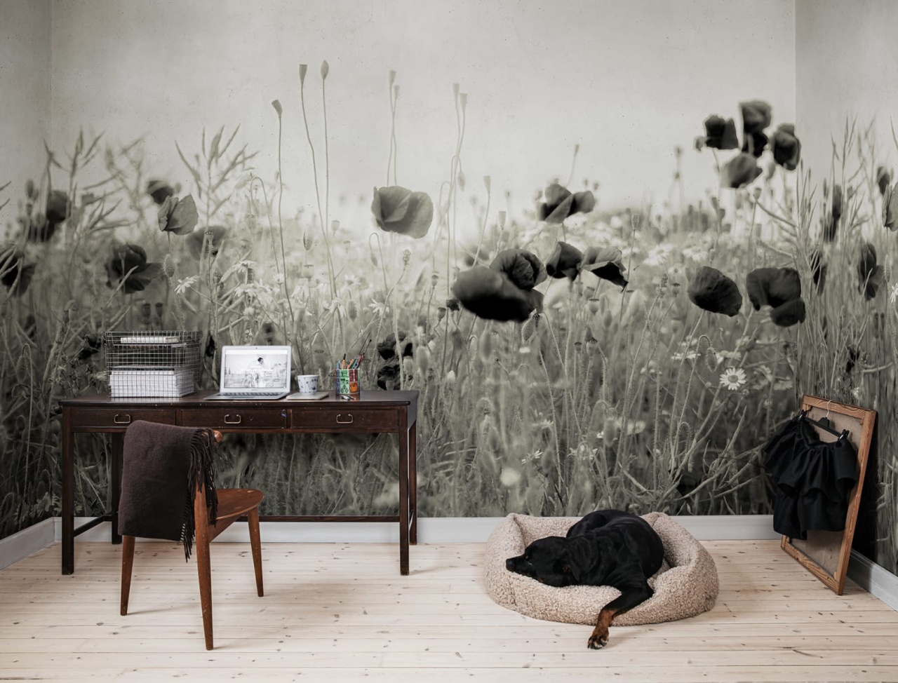 Fototapet, Poppy Field, Vintage, Rebel Walls