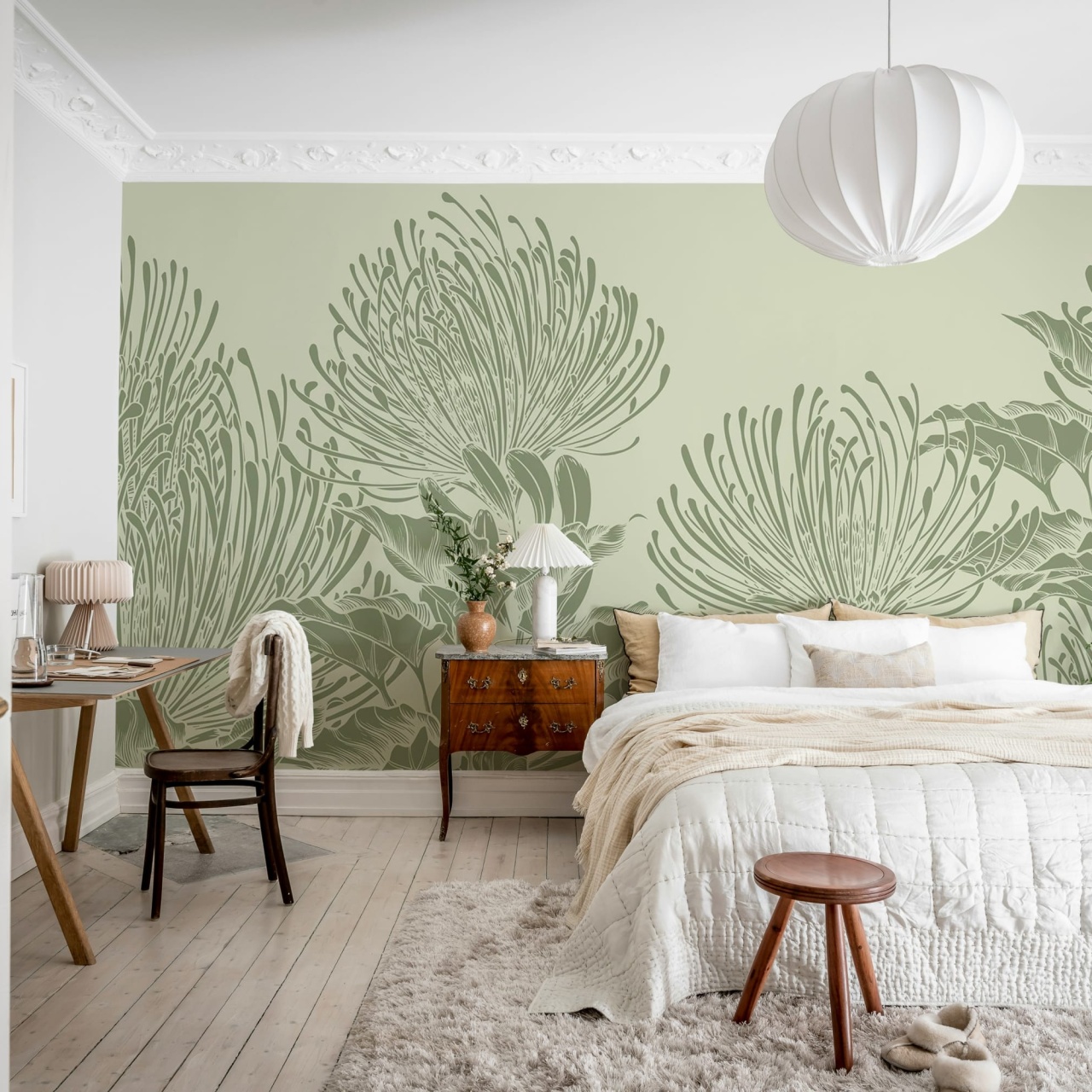Fototapet, Protea Bloom, Soft Green, Rebel Walls - 3