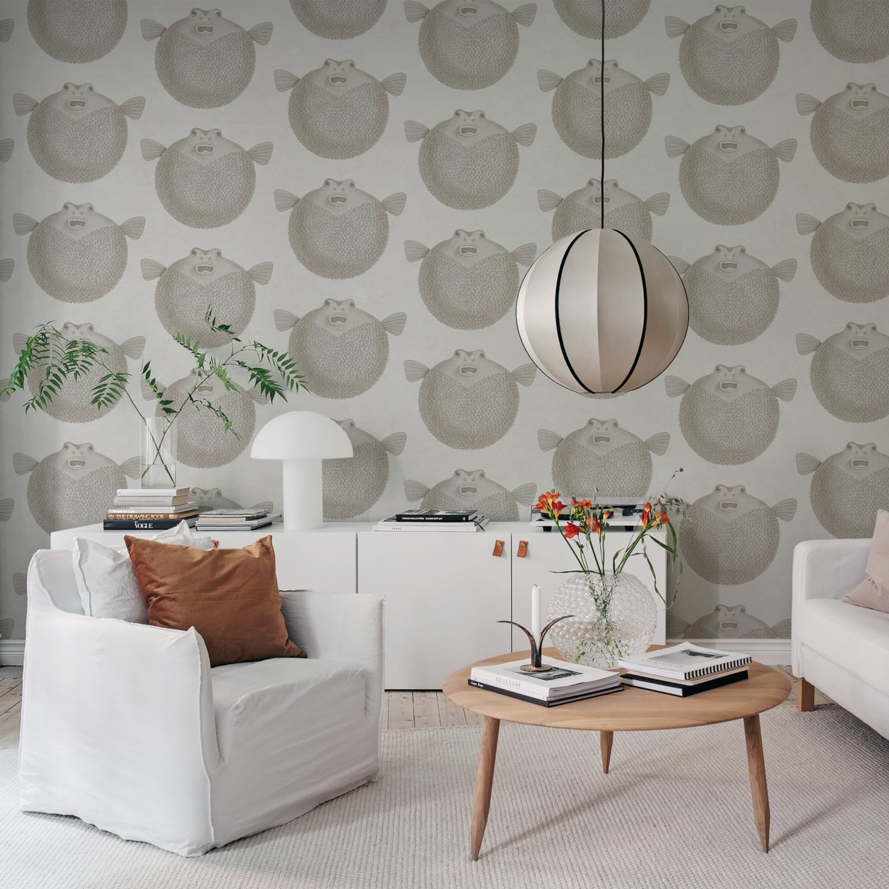 Fototapet, Puffer Fish, White, Rebel Walls - 3