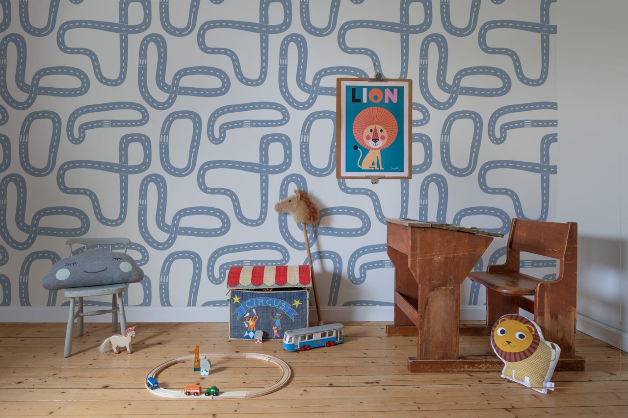 Fototapet, Race Track, Soft Blue, Rebel Walls