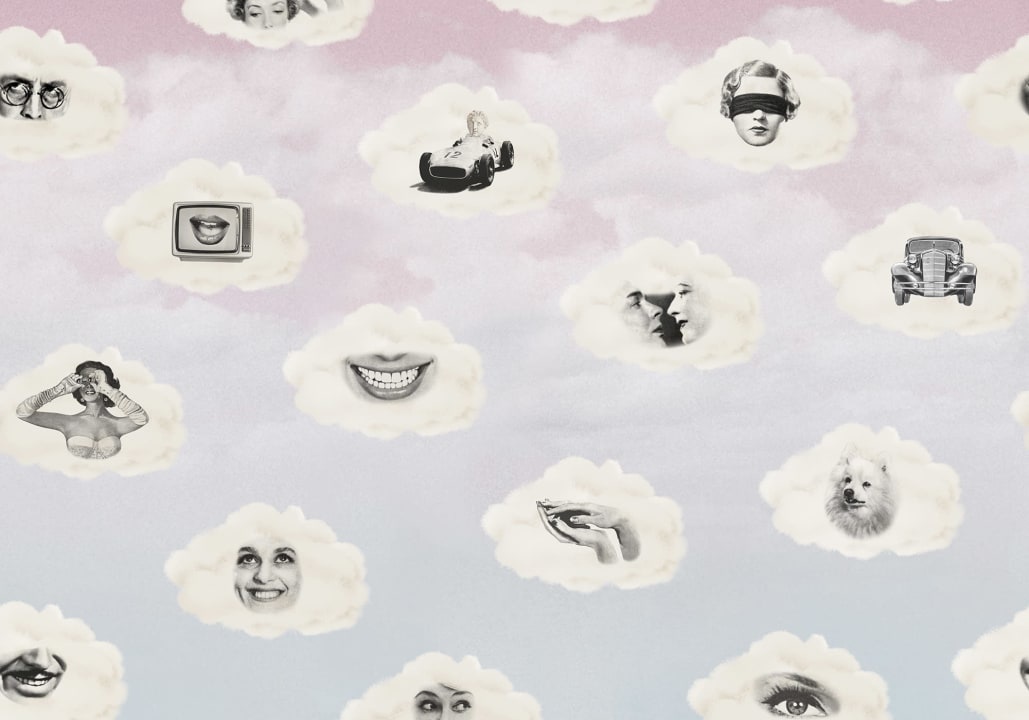 Fototapet, Retro Clouds, Pink, Rebel Walls - 2