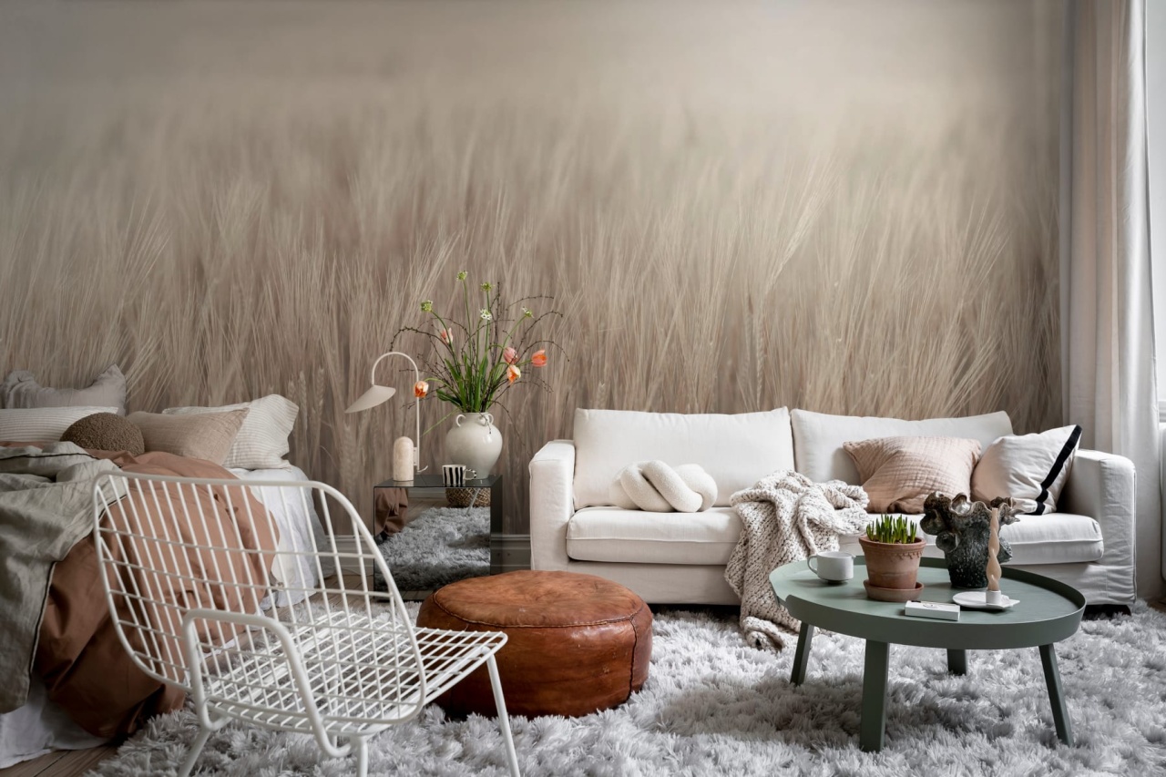 Fototapet, Rye Field, Beige, Rebel Walls