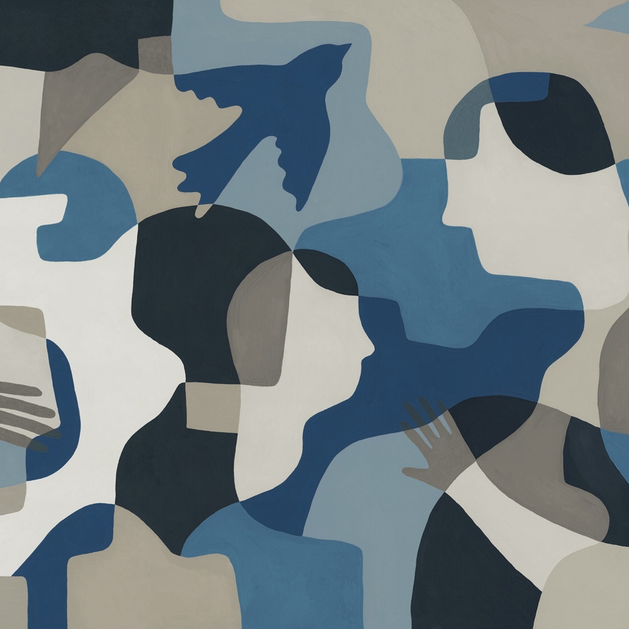 Fototapet, Silent Conversation, Blue, Rebel Walls - 2