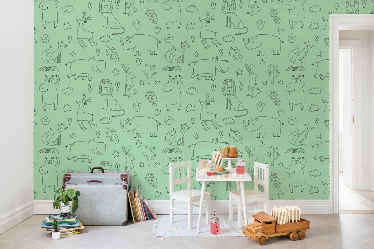 Fototapet, Sketches, Green, Rebel Walls