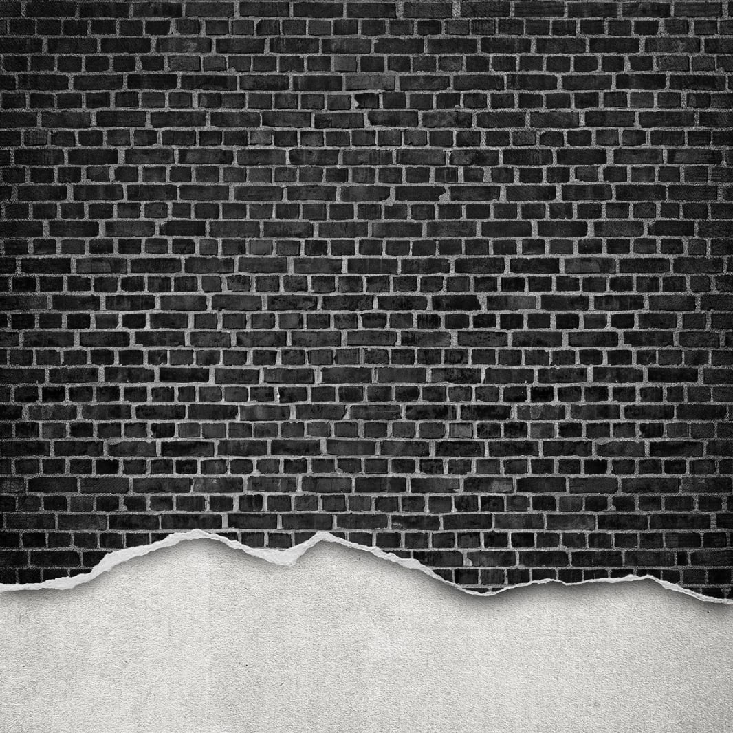 Fototapet, Well-Worn Brick Wall, Black, Rebel Walls - 2