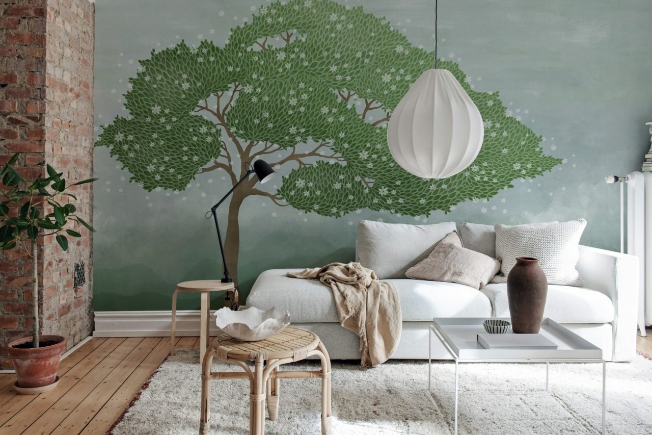 Fototapet, Windy Tree, Green, Rebel Walls