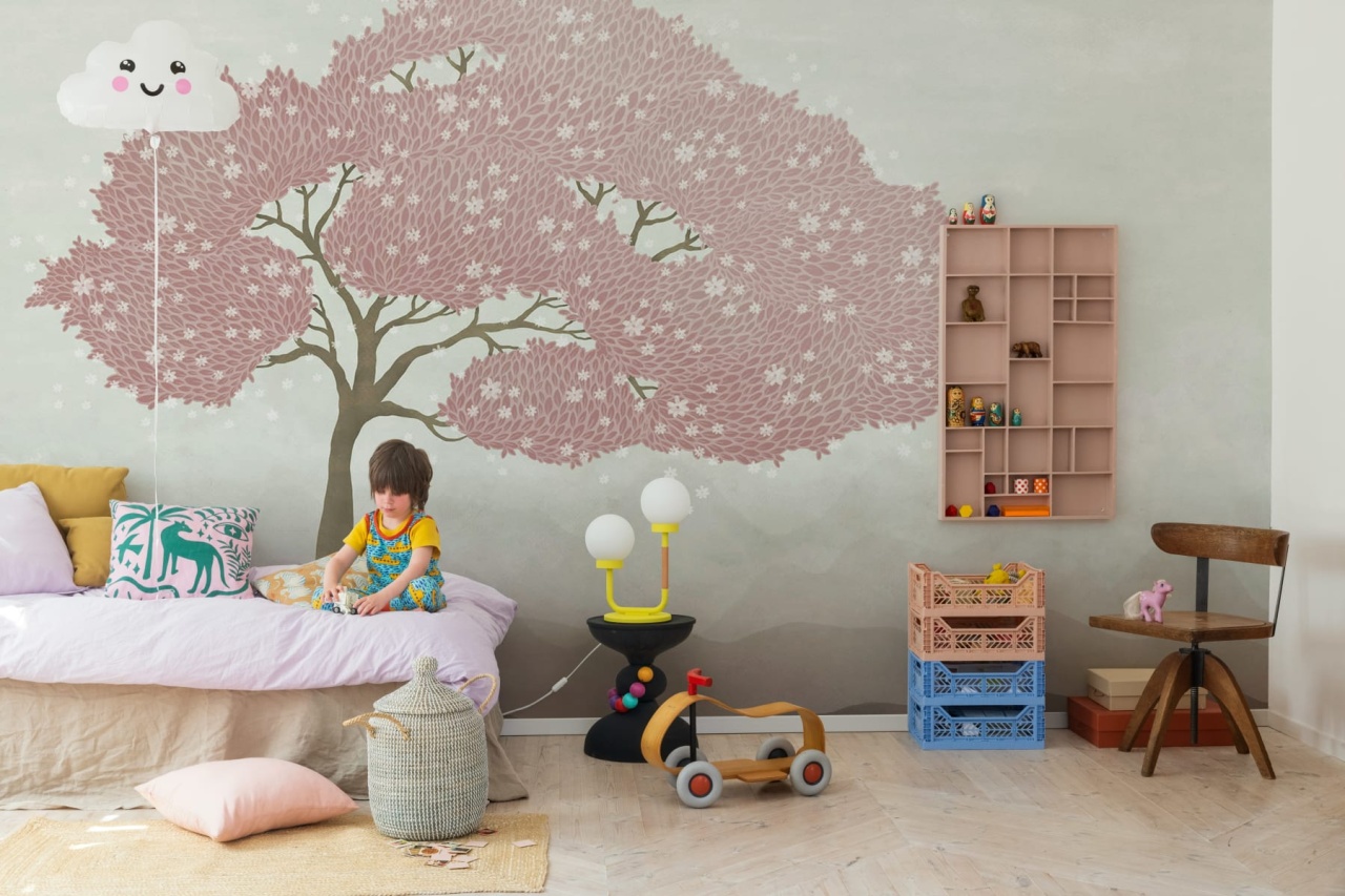 Fototapet, Windy Tree, Pink, Rebel Walls - 3