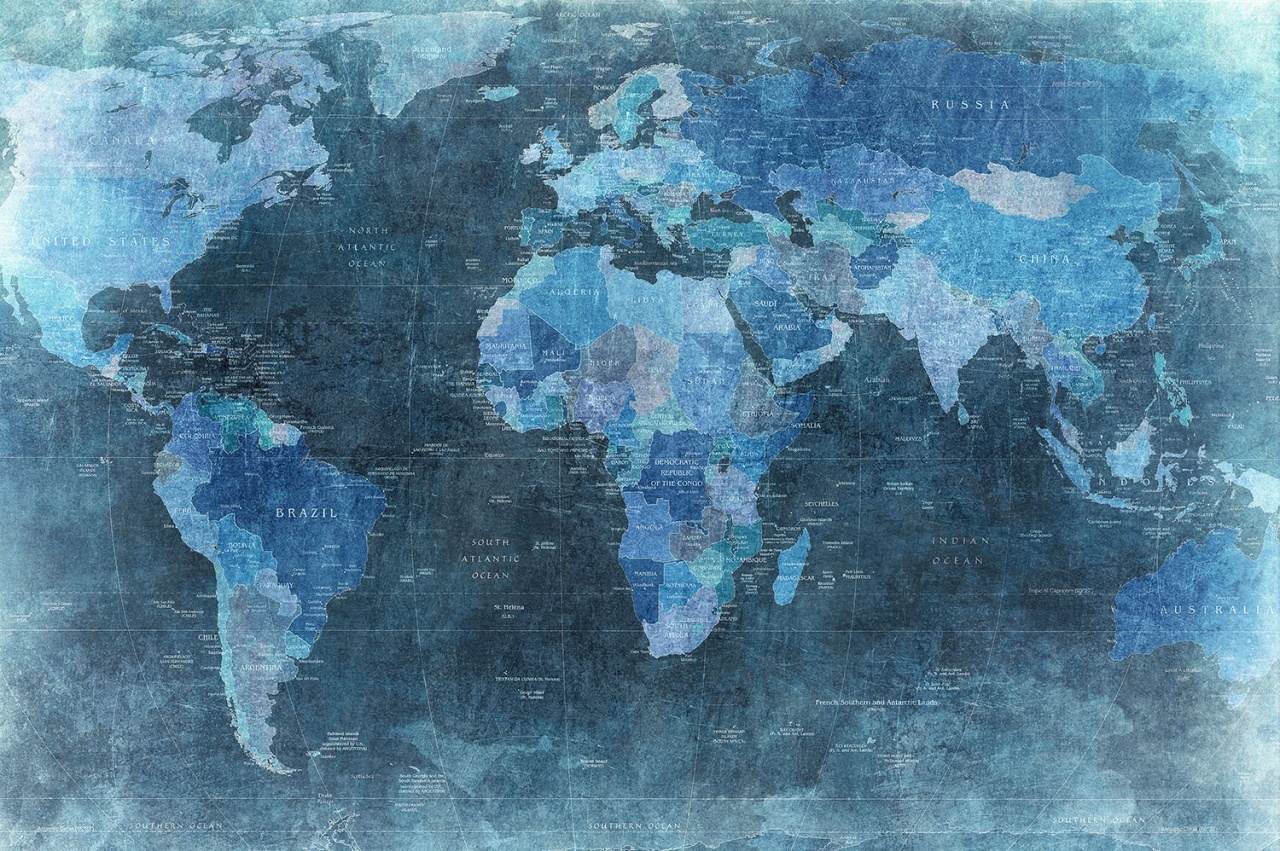 Fototapet, World Map, Blue, Rebel Walls - 2