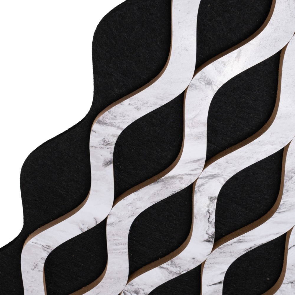 Panou riflaj acustic decorativ, MDF si pasla, AC53, 240x30x1.8cm, Alb - 1 | YEO