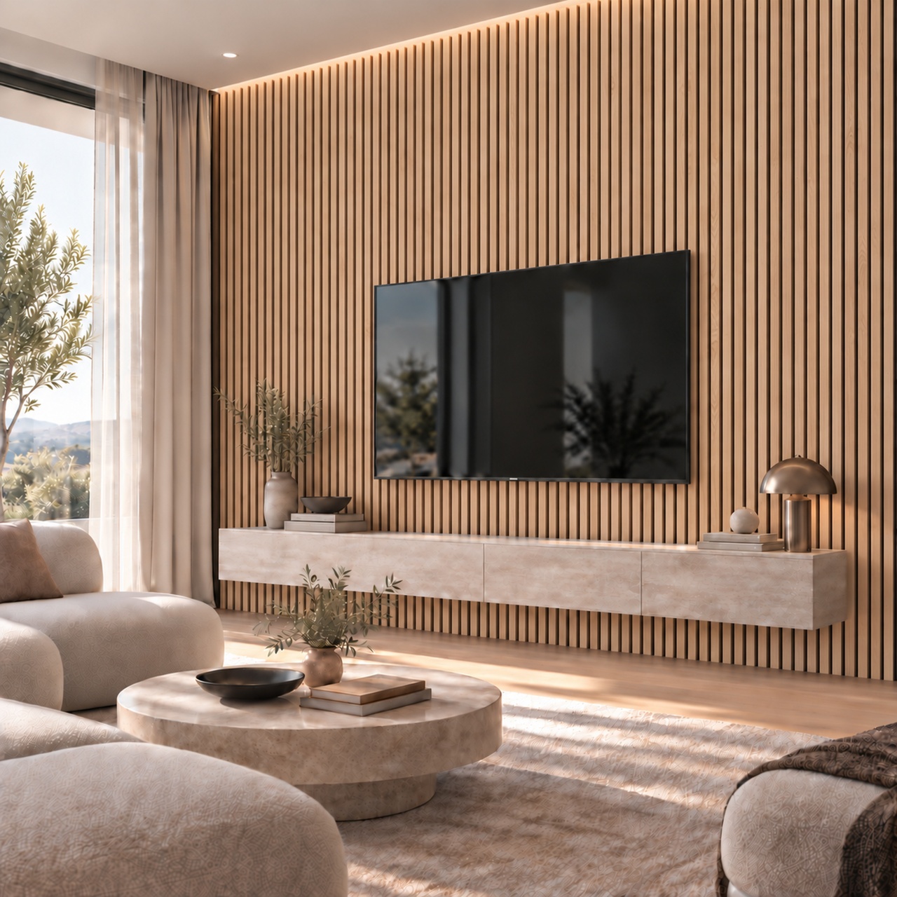 Panou riflaj decorativ 3D din polimer rigid, model Moon Light- 12.2x1.2x270 cm — imaginea 4