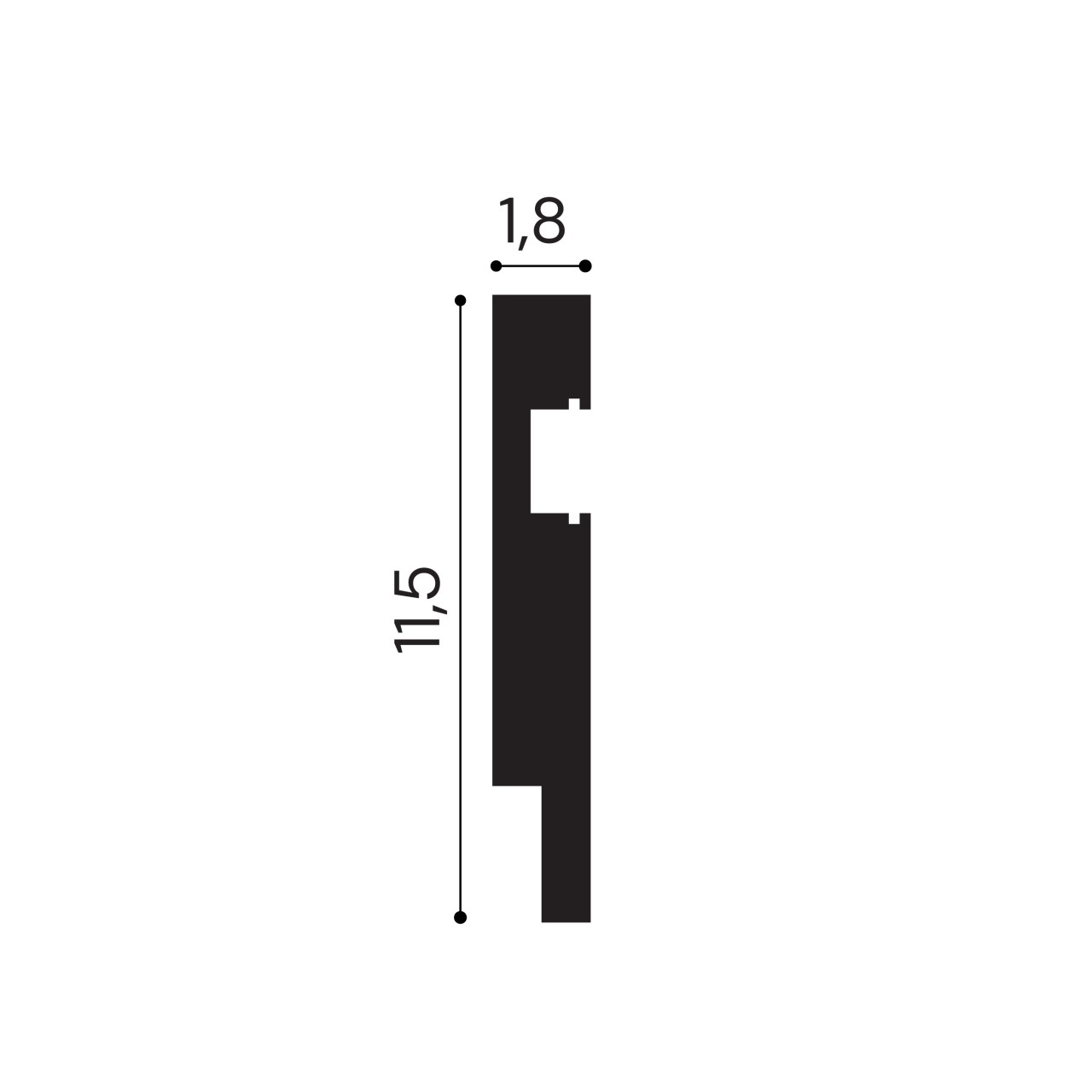 Plinta decorativa din polimer rigid S29 - 11.5x1.8x200 cm — imaginea 2