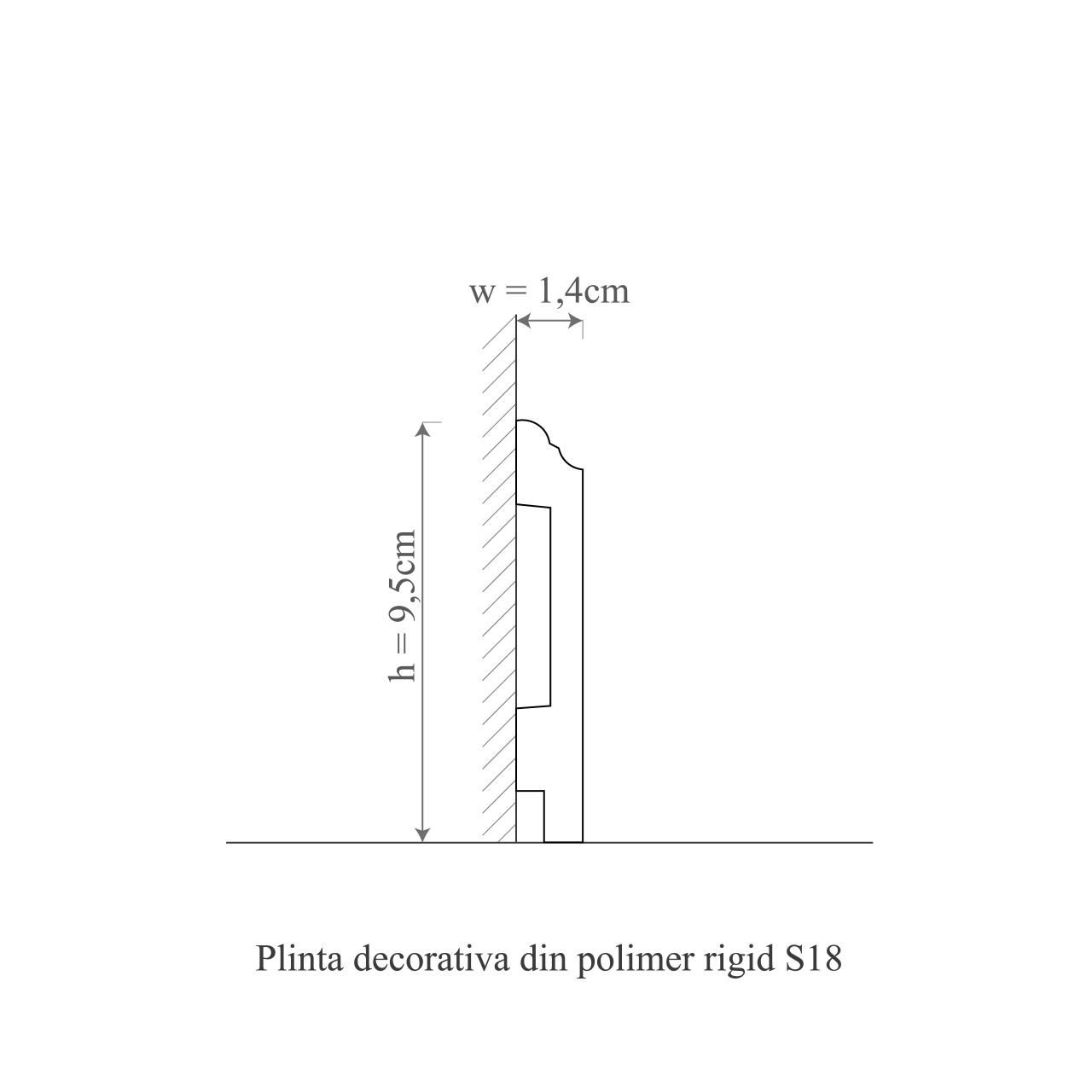 Plinta decorativa S18 - 9.5x1.5x200 cm - 1 | YEO