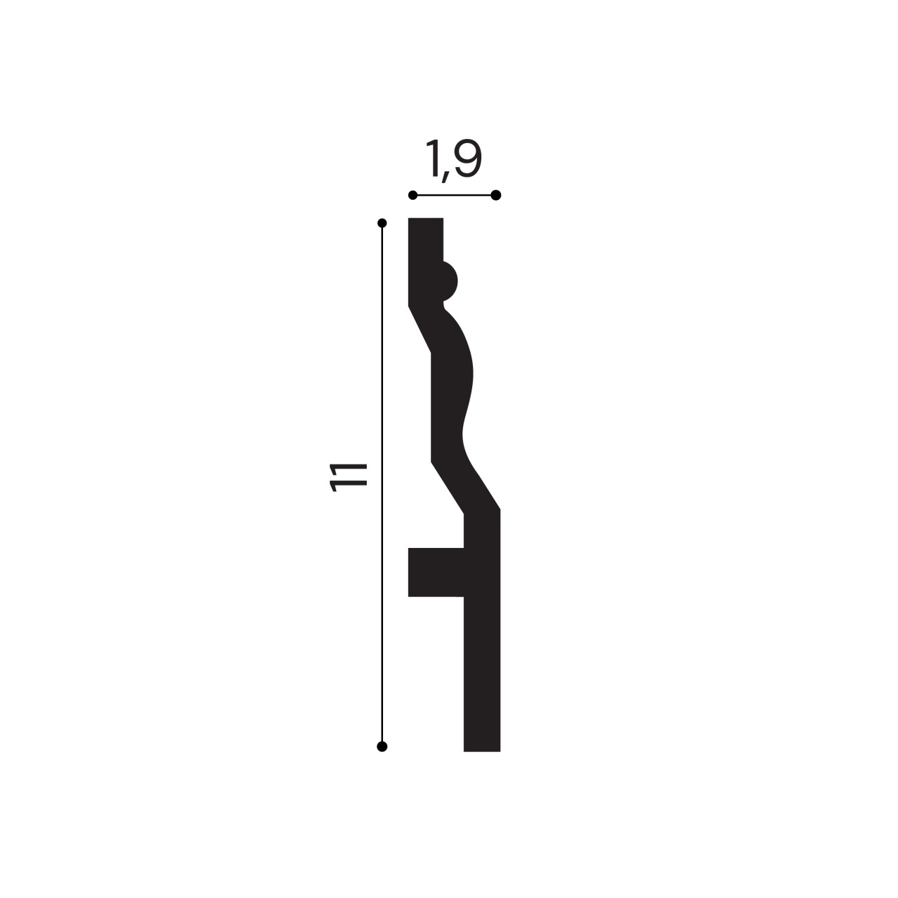 Plinta polimer rigid, Manavi, S19-11x1.9x200 cm — imaginea 2