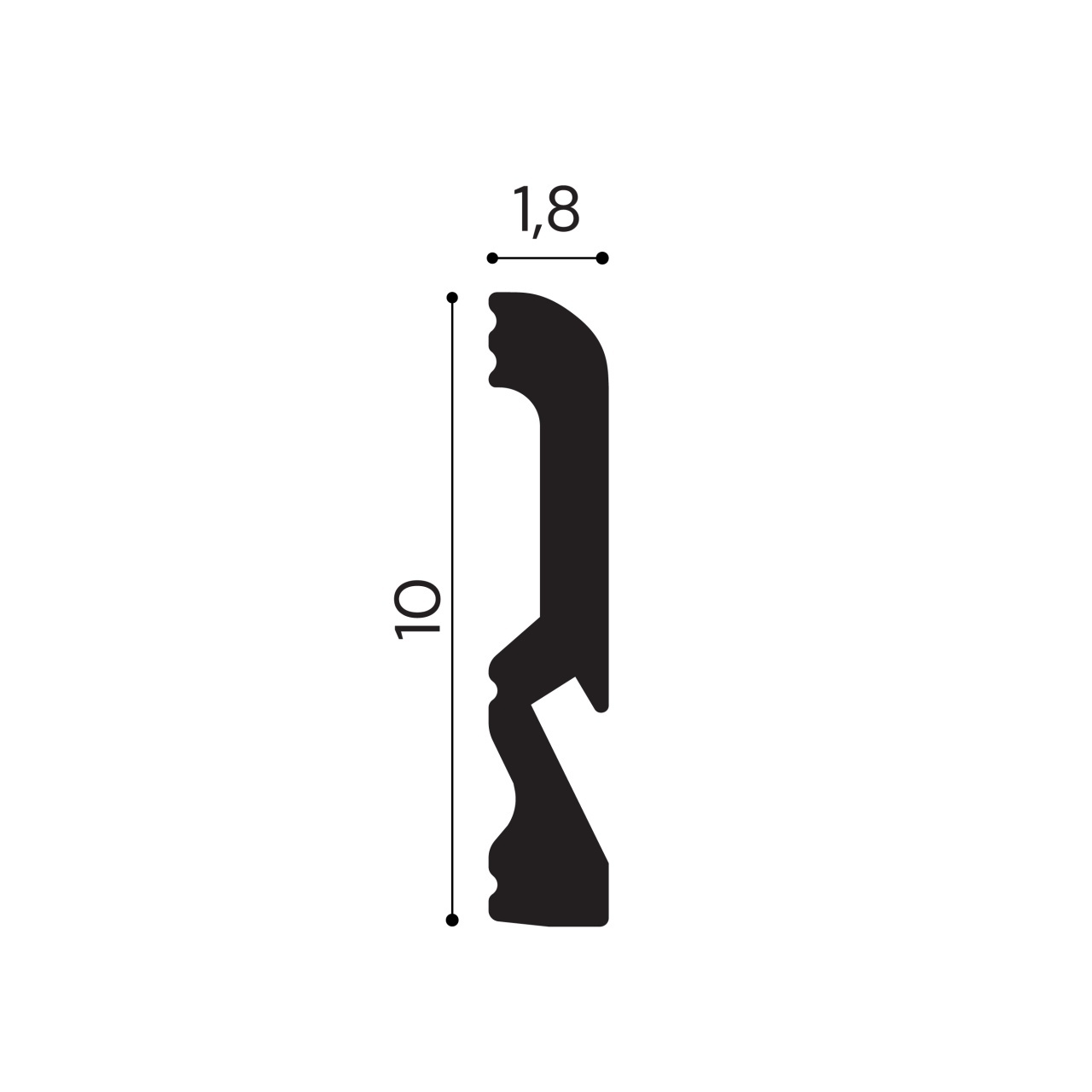 Plinta polimer rigid, Manavi, S28-10x1.8x200 cm — imaginea 2