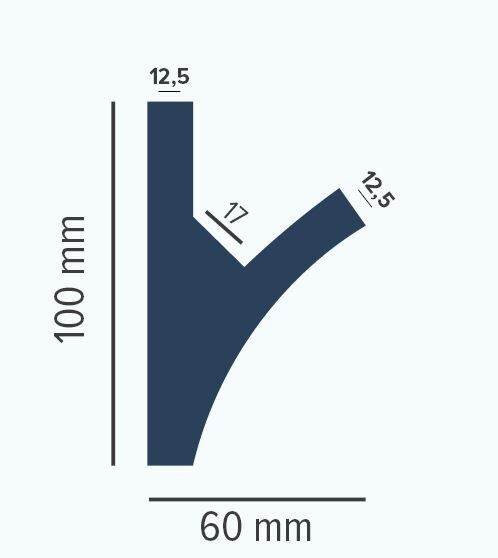 Profil pentru banda LED din polistiren extrudat acoperit cu rasina minerala KD407 - 10x6x115 cm - 1 | YEO