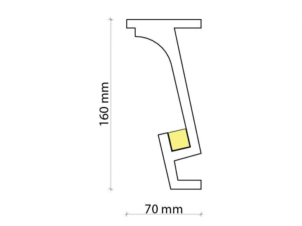 Profil pentru banda LED din poliuretan KF804 - 16x5.6x200 cm - 1 | YEO