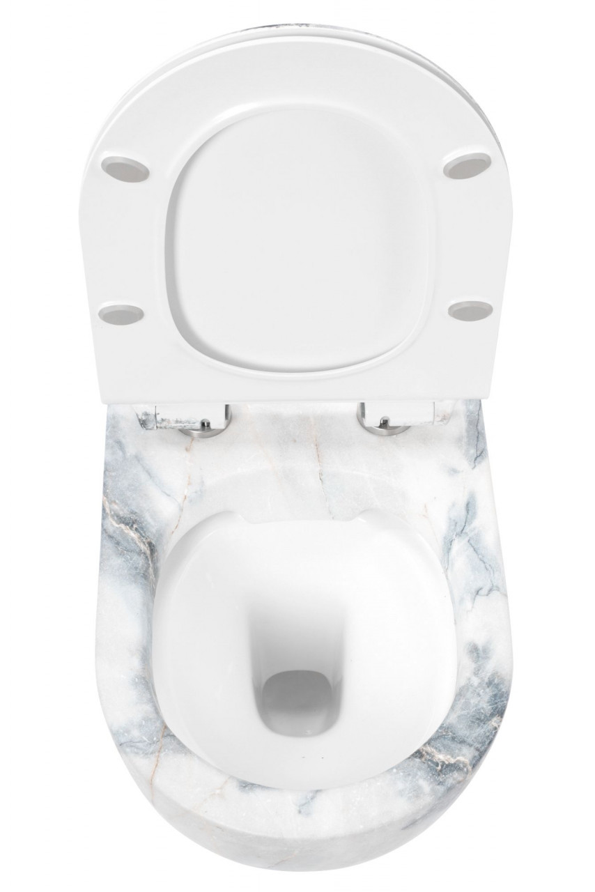 Set vas wc suspendat Rea Carlos rimless granit cu capac softclose