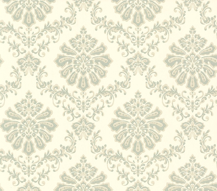 Tapet, Broughton, Seafoam Green Luxury Damask, 1838 Wallcoverings, 5.3mp / rola