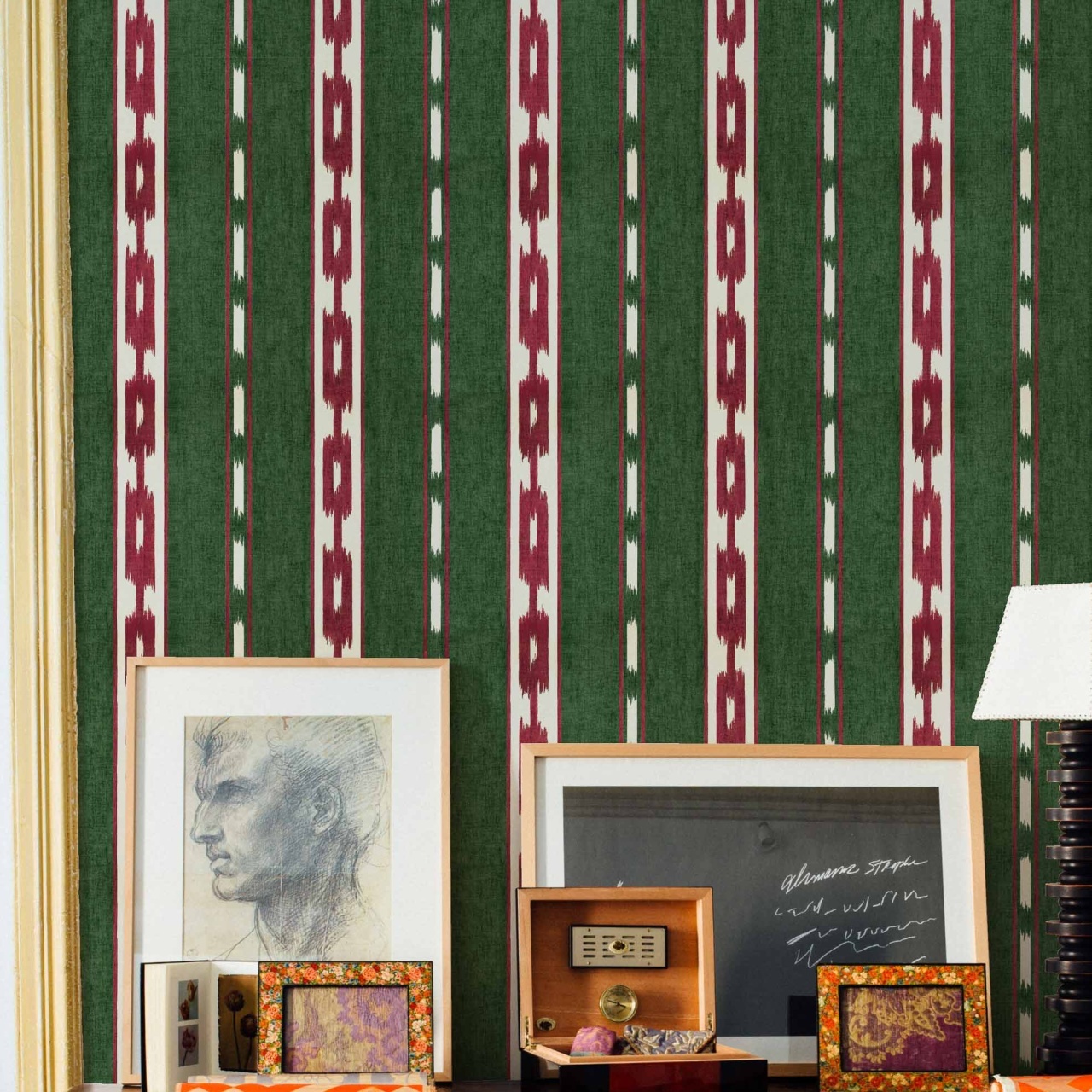 Tapet Kente, Green, Coordonne 5mp / rola