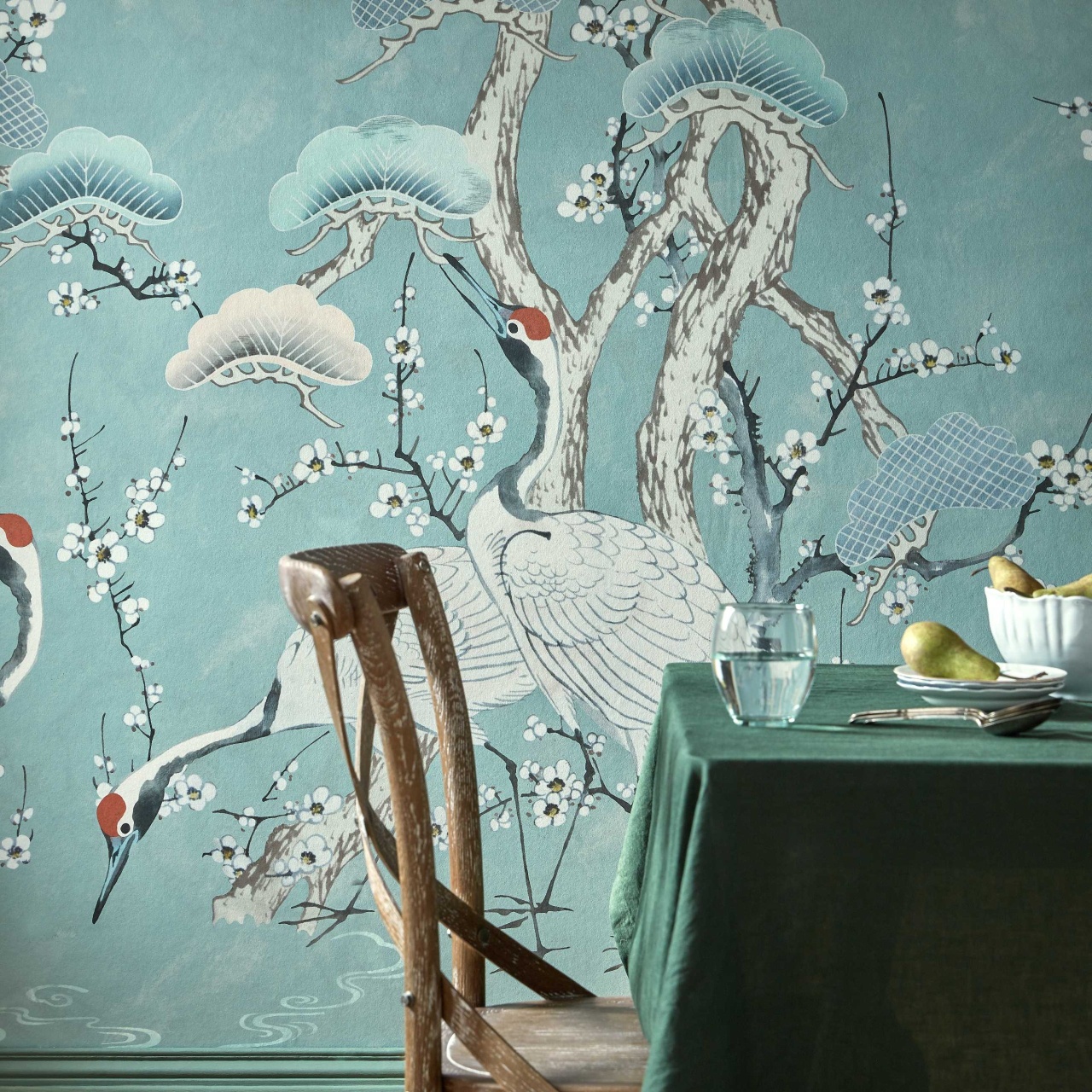 Tapet, Kyoto Blossom, Mist Blue Wall, 1838 Wallcoverings, 6.53mp / rola