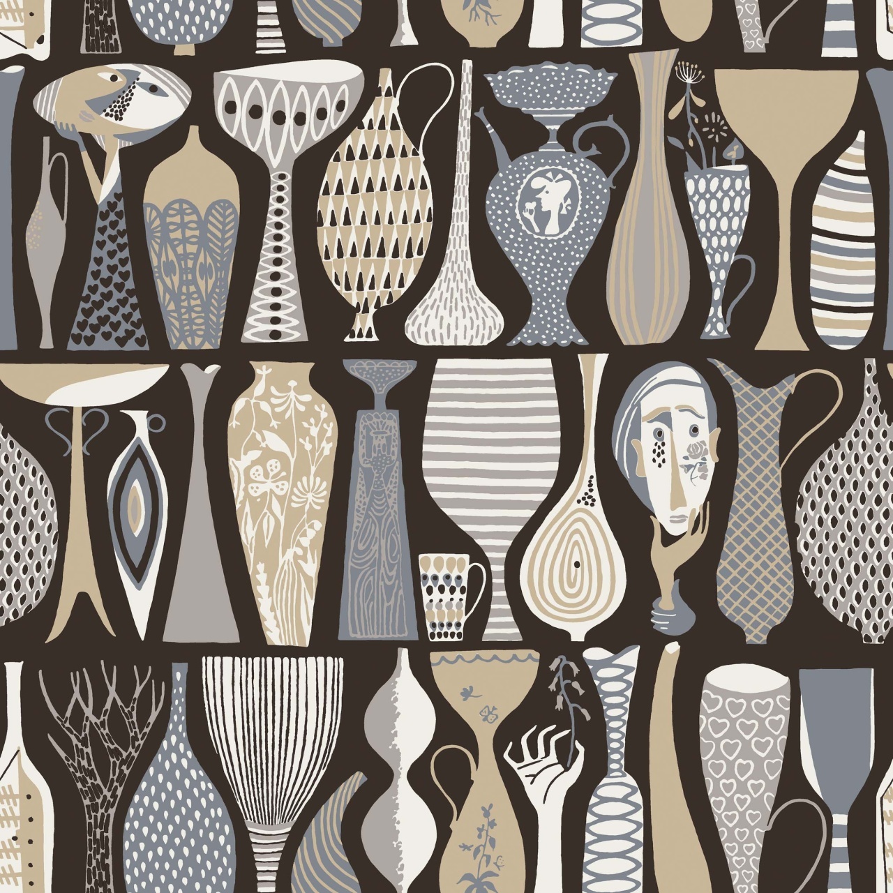 Tapet lavabil, Stig Lindberg Pottery 1758, 5.3mp / rola - 4
