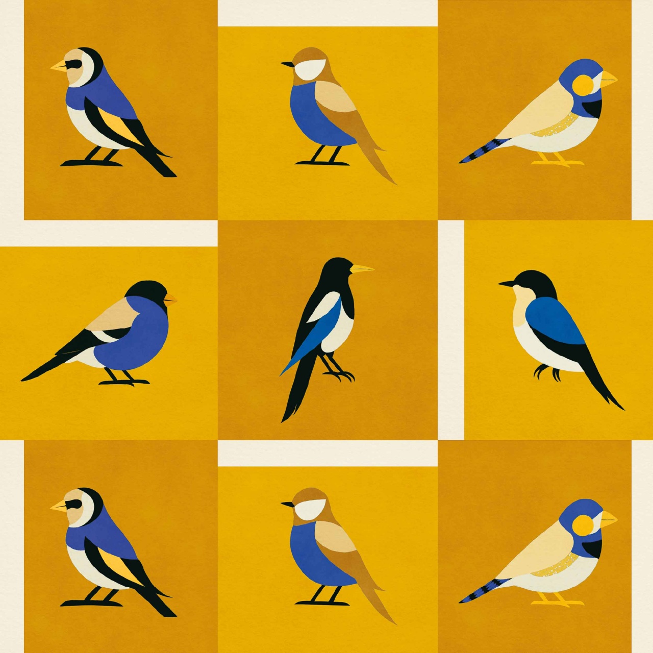 Tapet Like a Bird, Golden, Coordonne, 5mp / rola - 2