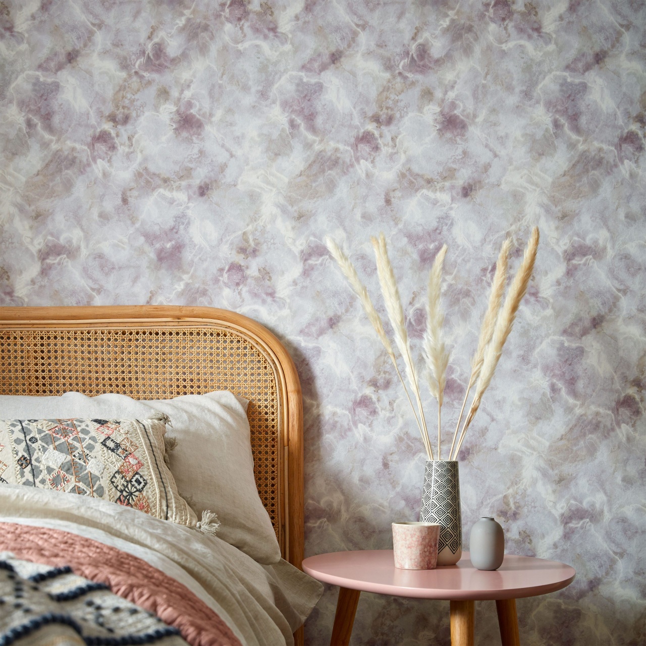 Tapet, Quartz, Chamomile Pink Luxury Marble, 1838 Wallcoverings, 5.3mp / rola