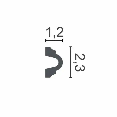 Brau decorativ din poliuretan flexibil B21F - 2.3x1.2x200 cm - 1 | YEO