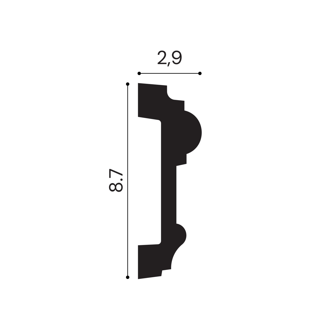 Brau polimer rigid, Manavi, B13 - 8.7x2.9x200 cm — imaginea 2