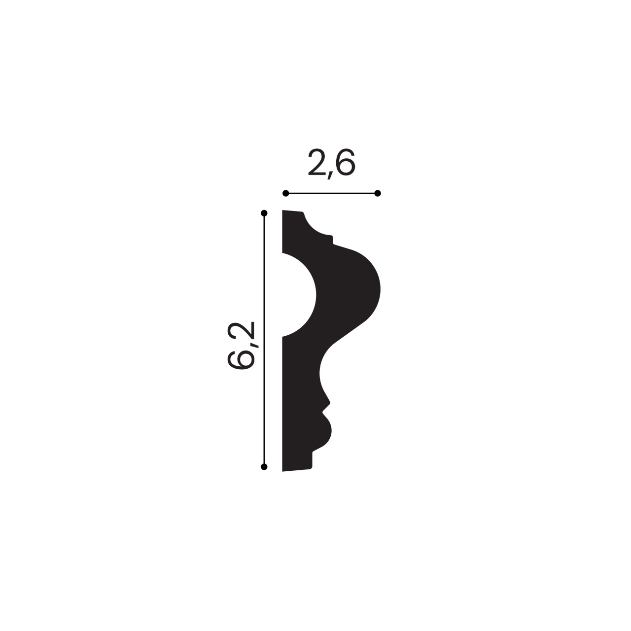 Brau poliuretan, Manavi, CR889 - 6.2x2.6x200 cm — imaginea 2