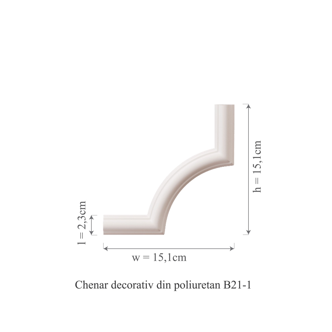 Chenar decorativ din poliuretan B21-1 - 15.1x15.1x1.2 cm - 2 | YEO