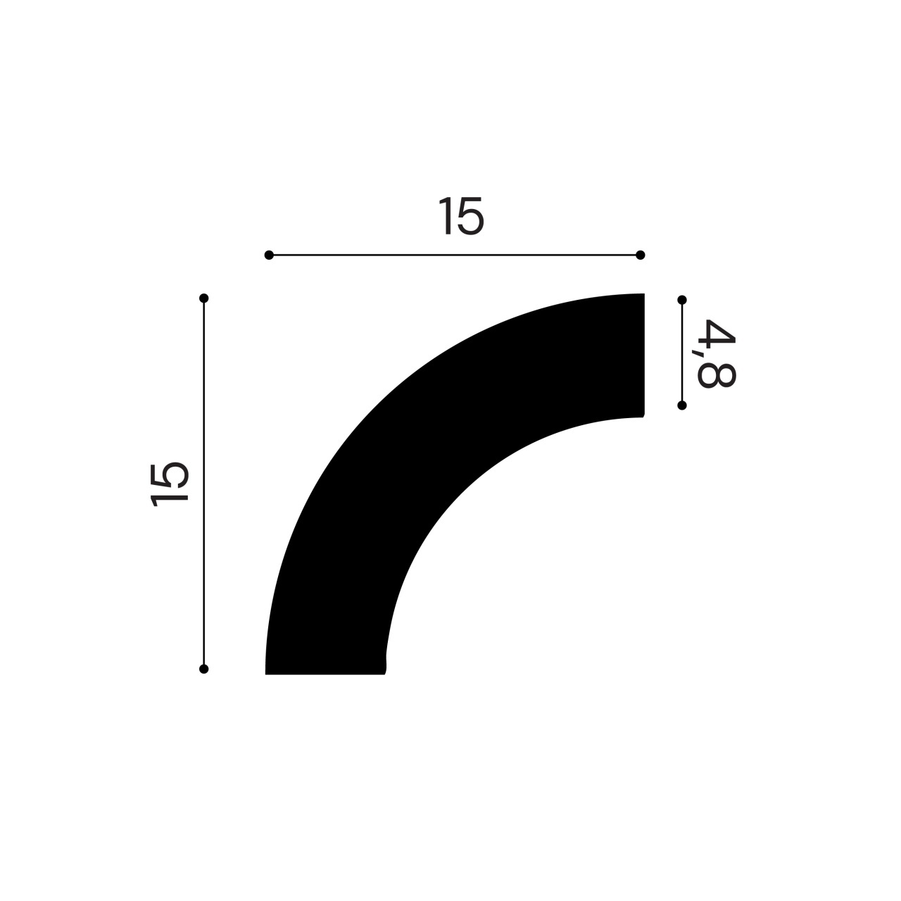 Chenar din poliuretan, Manavi, B18-1 - 15x15x1 cm — imaginea 2