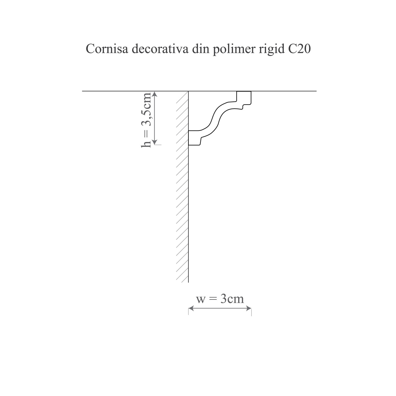 Cornisa decorativa C20 - 3x3.5x200 cm - 1 | YEO