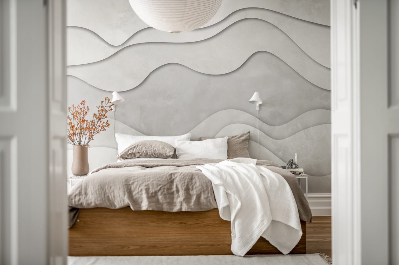 Fototapet, 3D Wave, White, Rebel Walls