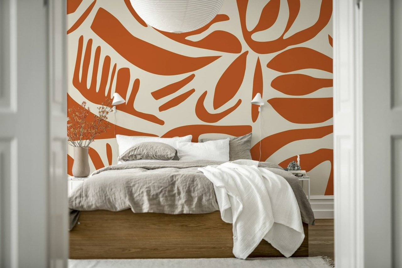 Fototapet, Abstract Leafs, Terracotta, Rebel Walls - 3