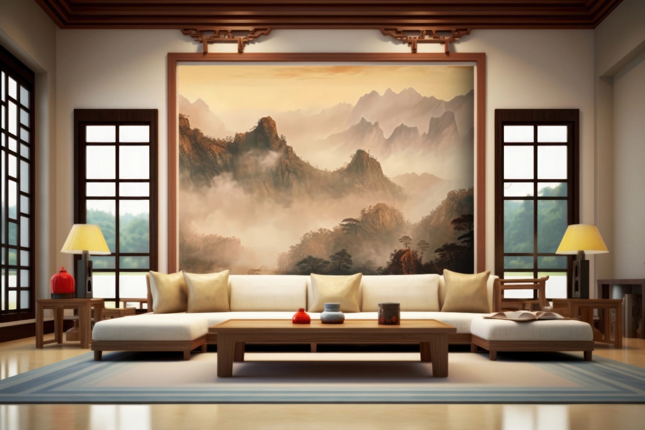 Fototapet Artistic Montagne et Ciel Huang Shan Rêve MH108 — imaginea 2