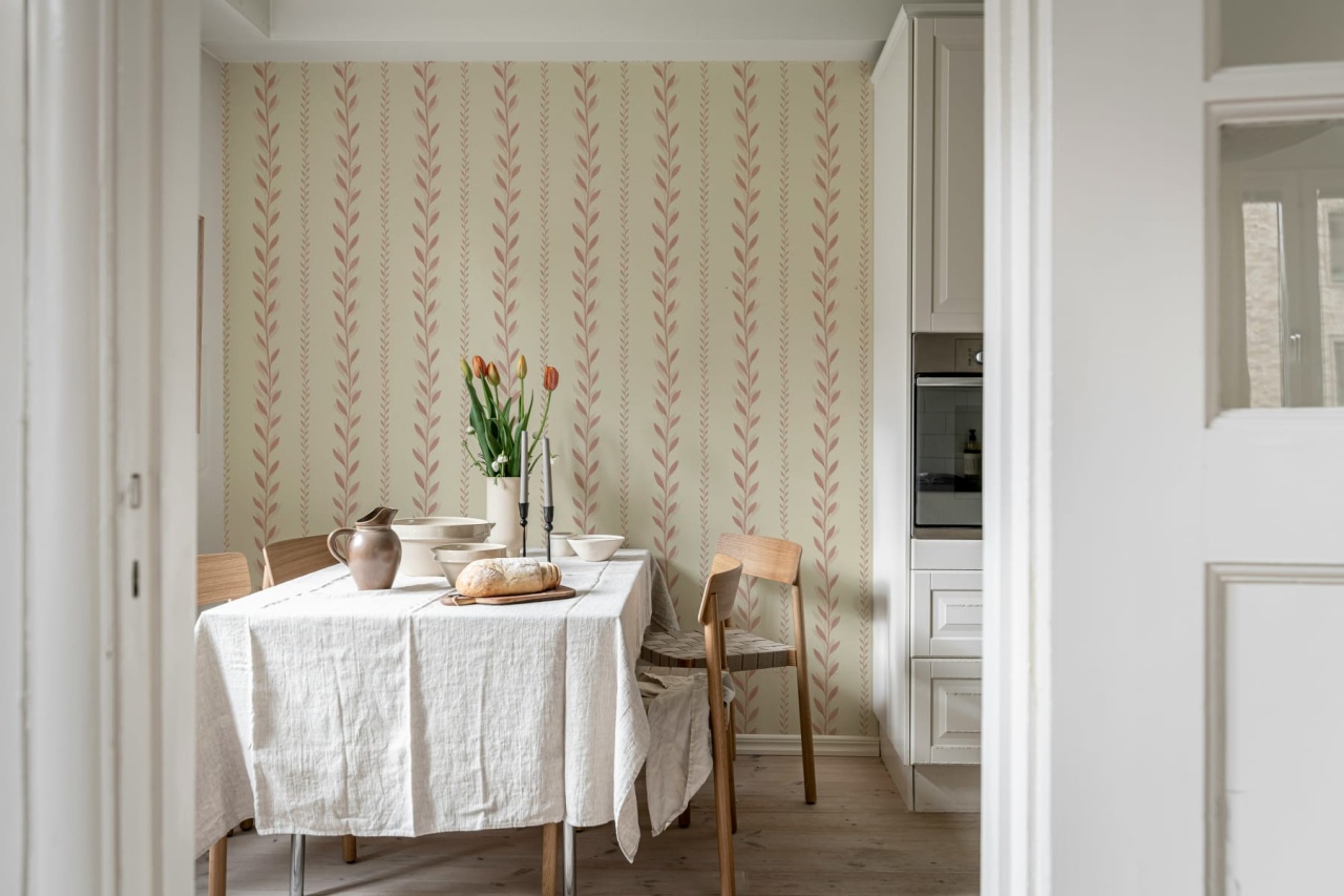 Fototapet, Bayleaf Stripe, Pink, Rebel Walls - 3