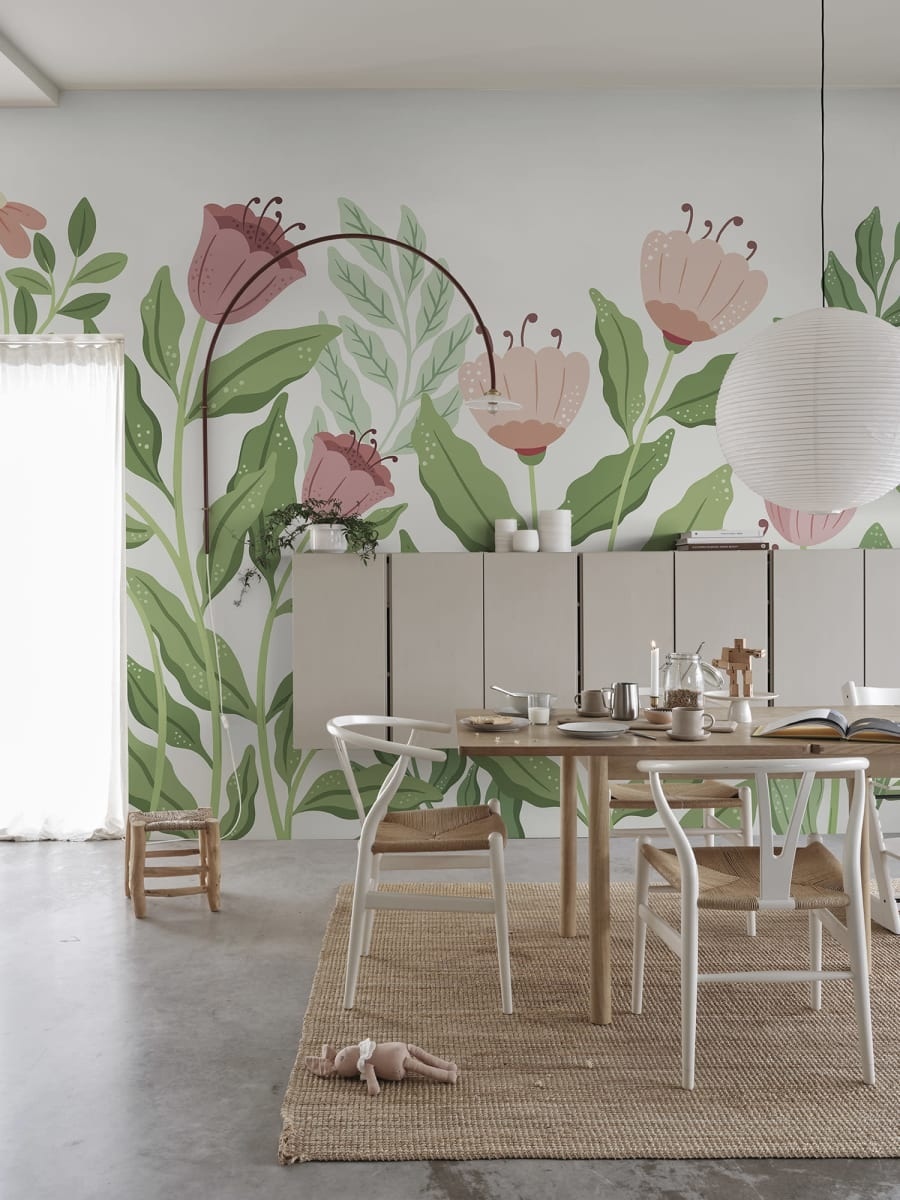 Fototapet, Big Blossom, Pink, Rebel Walls
