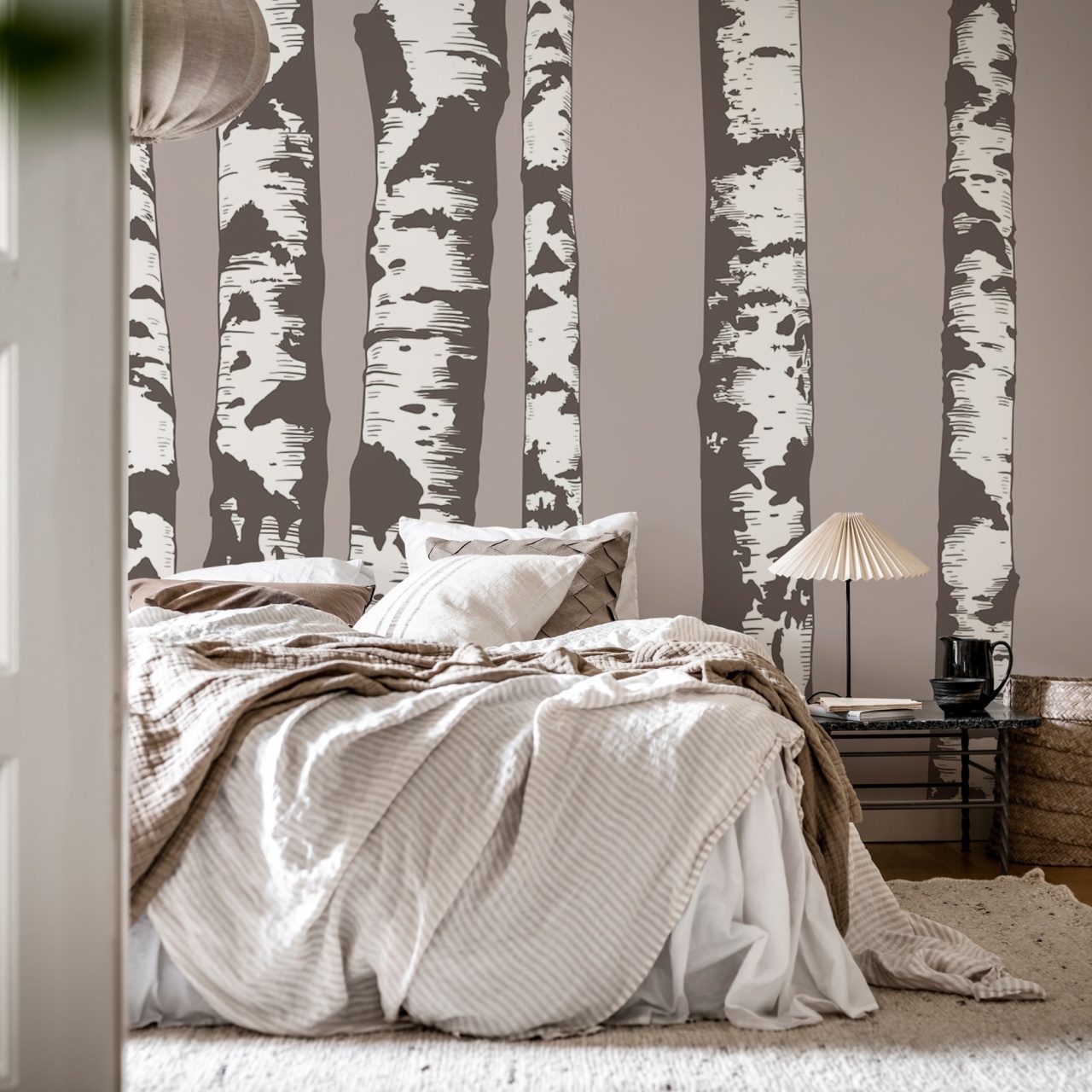 Fototapet, Birch Grove, Gray, Rebel Walls