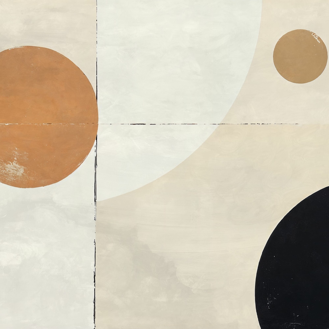 Fototapet, Blocks and Circles, Beige, Rebel Walls - 2