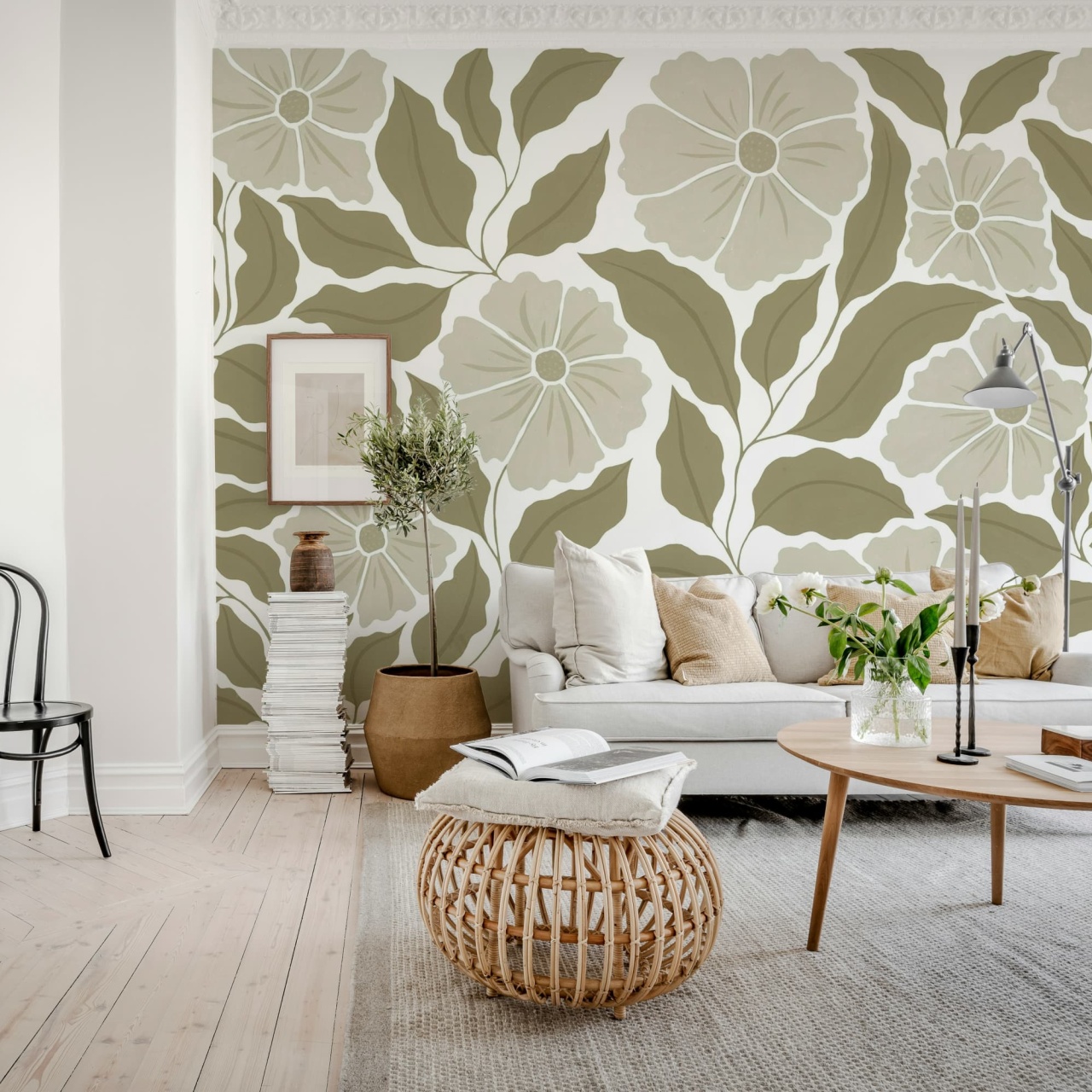 Fototapet, Bold Abstract Flower, Brown, Rebel Walls