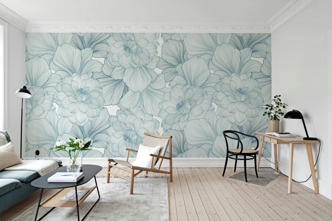 Fototapet, Bold Dahlia, Blue, Rebel Walls