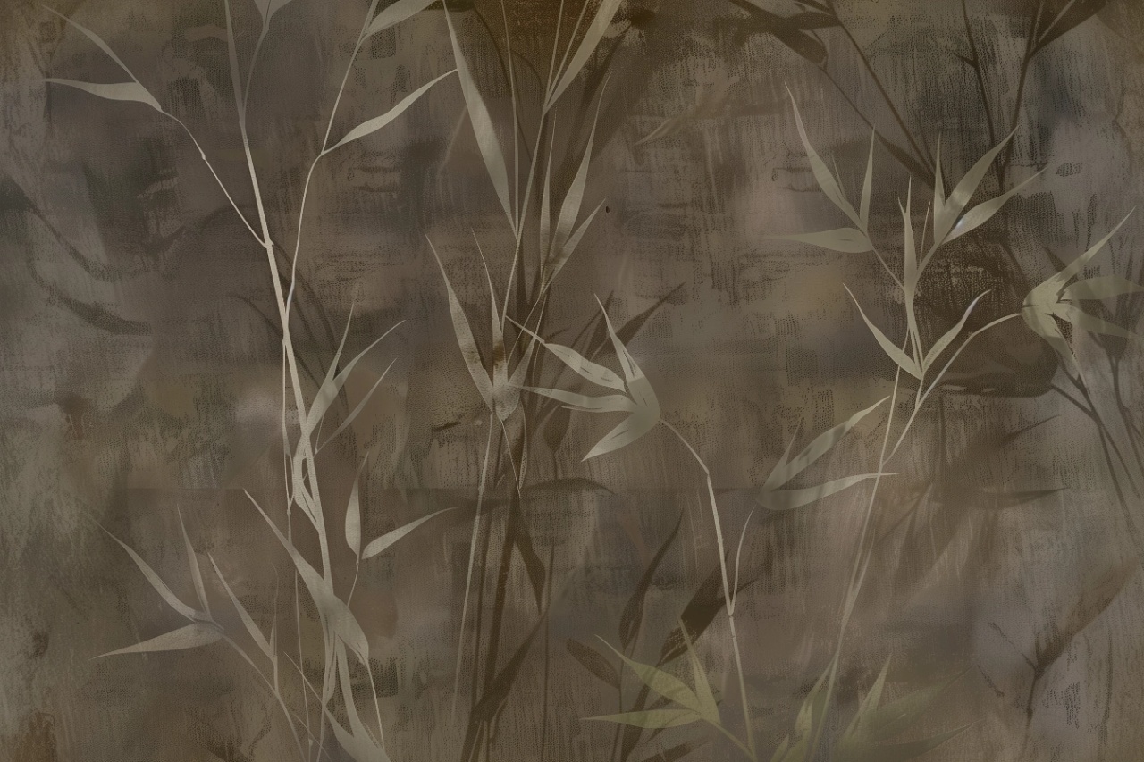 Fototapet Botanic Marron et Beige Engime Rêve ME204