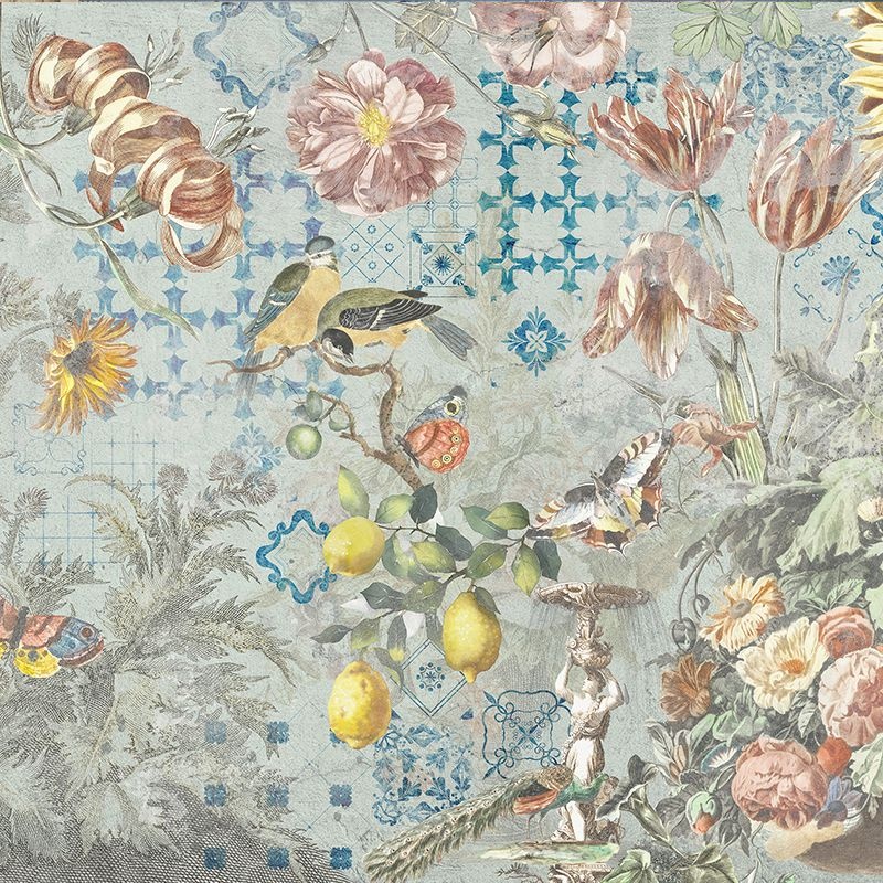 Fototapet Ceramic Flowers (Blue), VLAdiLA - 2
