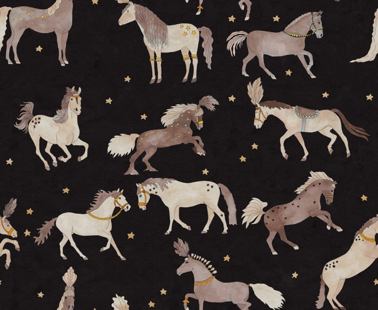 Fototapet, Circus Horses, Black, Rebel Walls - 2