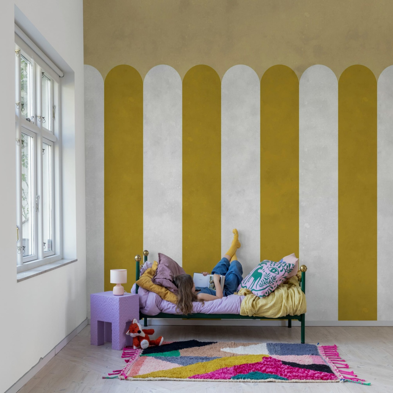 Fototapet, Circus Stripes, Mustard, Rebel Walls